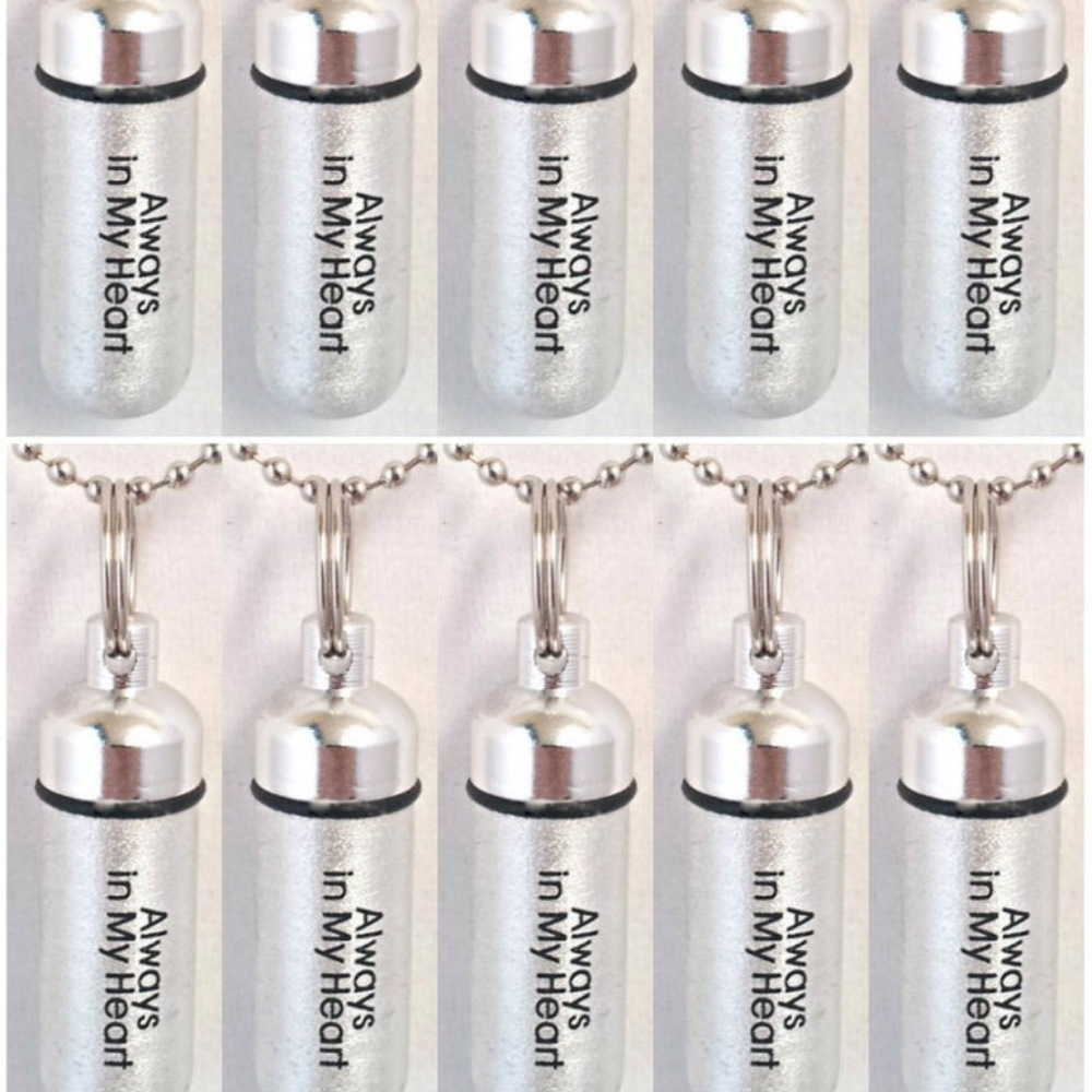 SET OF TEN LASER ENGRAVED CREMATION URNS Always In My Heart with Fill Kit